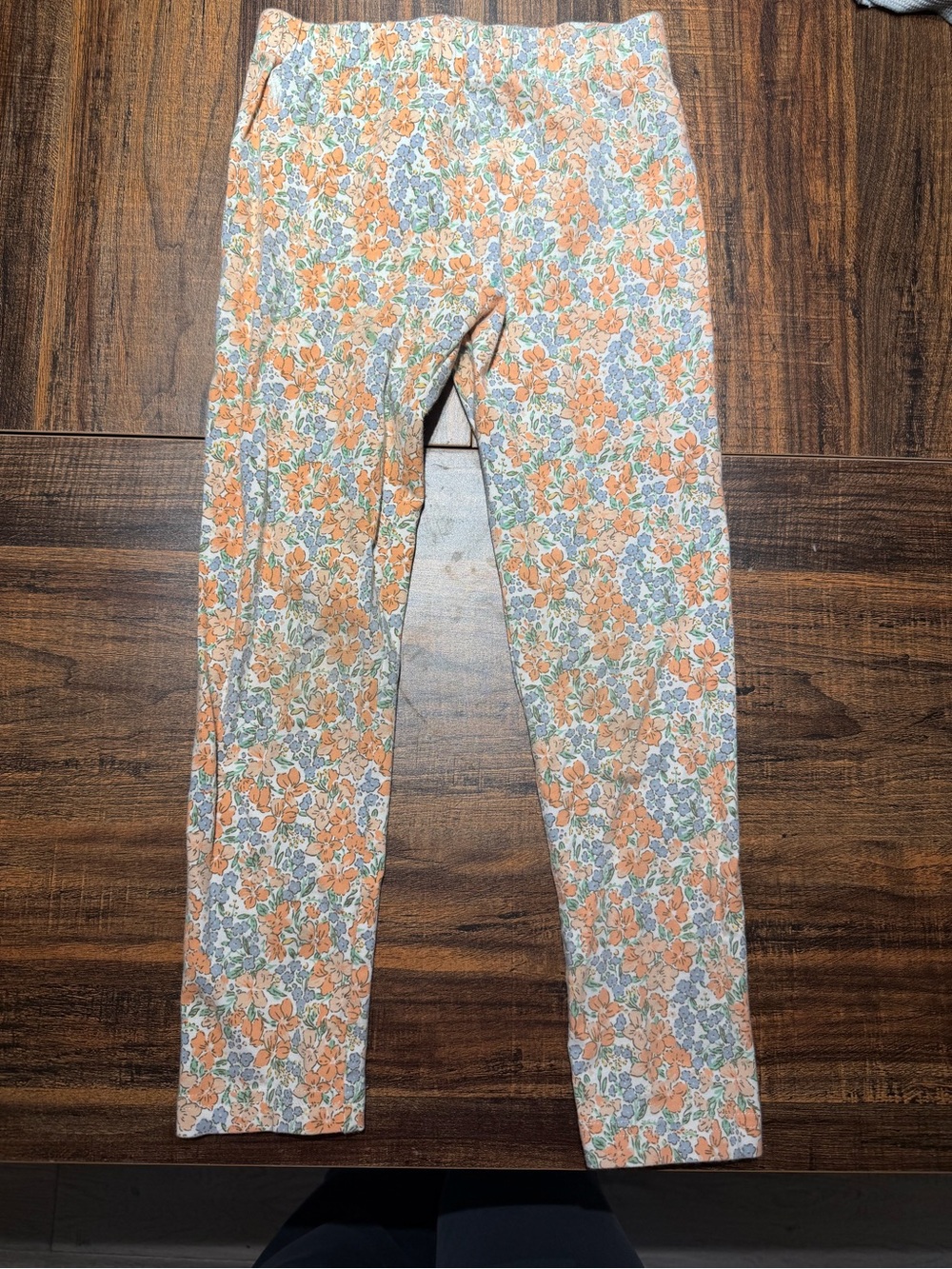 Ralph Lauren Kids Floral Stretch Leggings - Orange & Blue